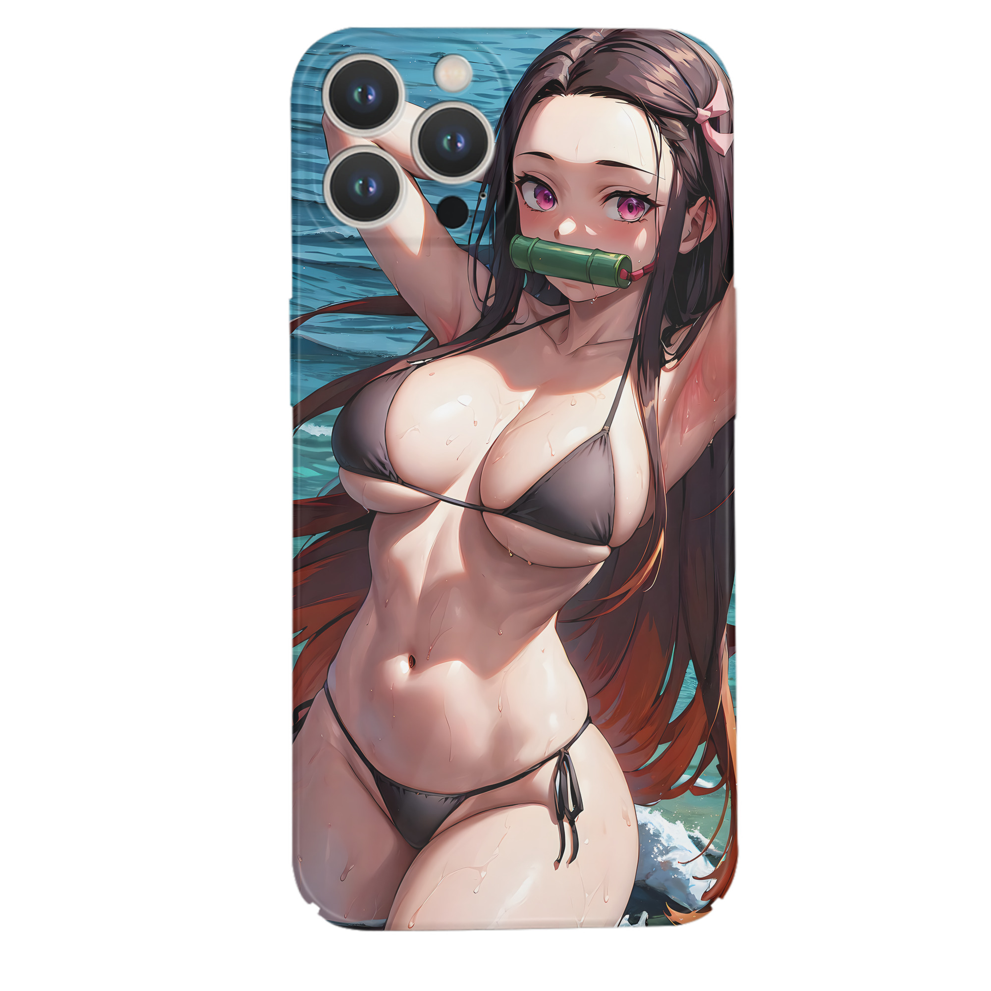 （画像用） 鬼滅の刃（きめつのやいば）竈門 禰󠄀豆子／かまど ねずこ Kamado Nezuko 【iPhone 14シリーズ対応】ハードケース